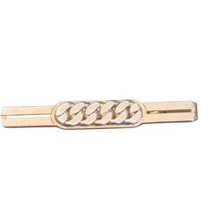 Vintage Swank Gold Tone Chain Link Bar Tie Clip 1950's